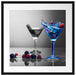 Blauer leckerer Cocktail Passepartout Quadratisch 55x55