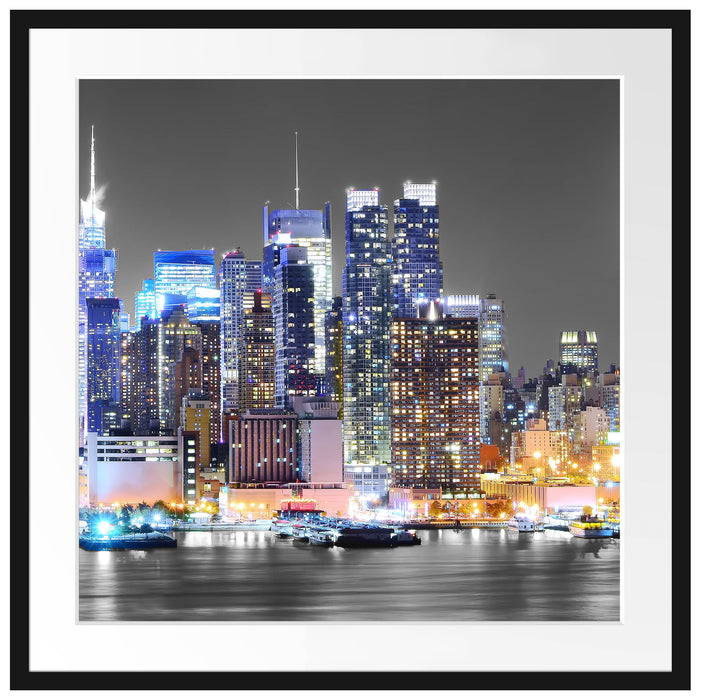 New York Skyline Passepartout Quadratisch 70x70