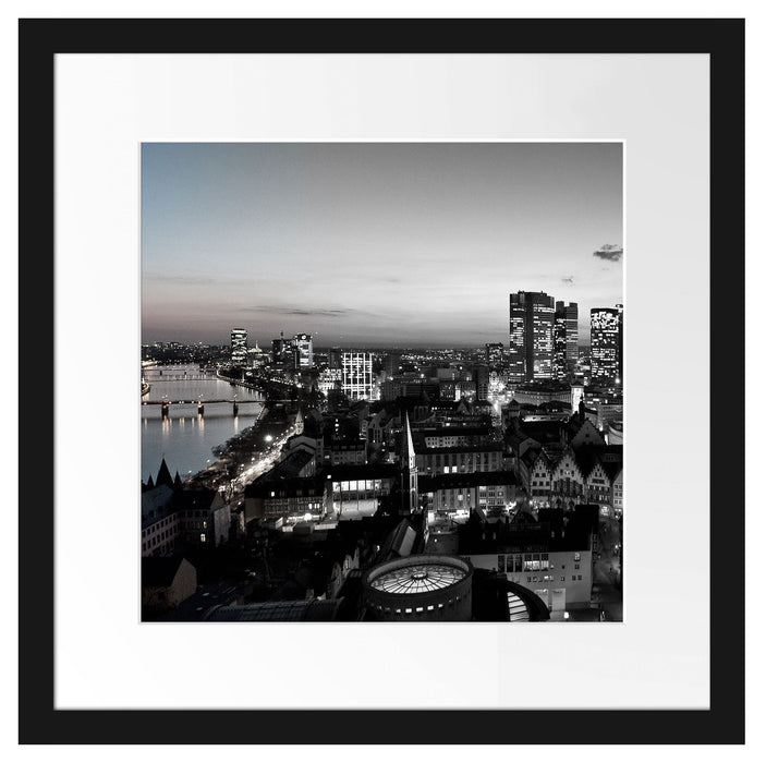 Frankfurter Skyline Passepartout Quadratisch 40x40