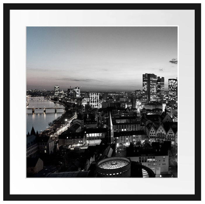 Frankfurter Skyline Passepartout Quadratisch 55x55