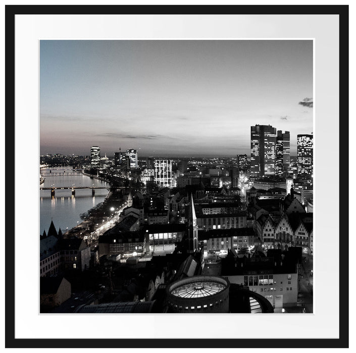 Frankfurter Skyline Passepartout Quadratisch 70x70