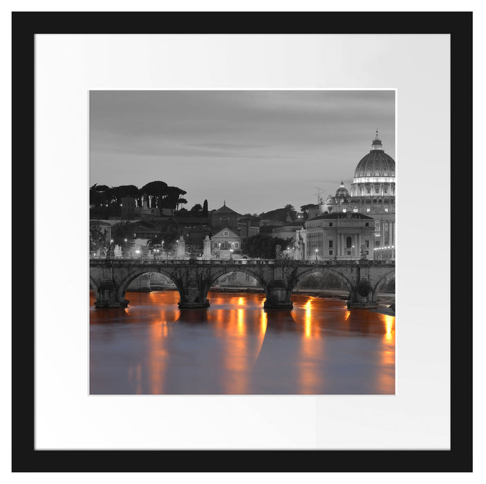 Petersdom am Abend Passepartout Quadratisch 40x40