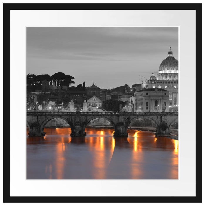 Petersdom am Abend Passepartout Quadratisch 55x55