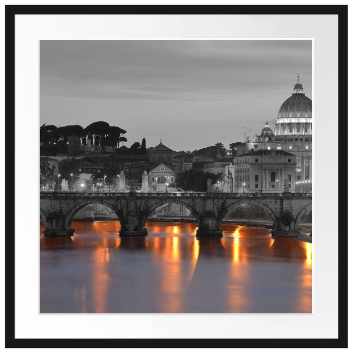 Petersdom am Abend Passepartout Quadratisch 70x70