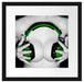 Dark Sexy girl grüne Kopfhörer Passepartout Quadratisch 40x40