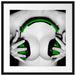 Dark Sexy girl grüne Kopfhörer Passepartout Quadratisch 55x55