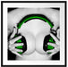 Dark Sexy girl grüne Kopfhörer Passepartout Quadratisch 70x70