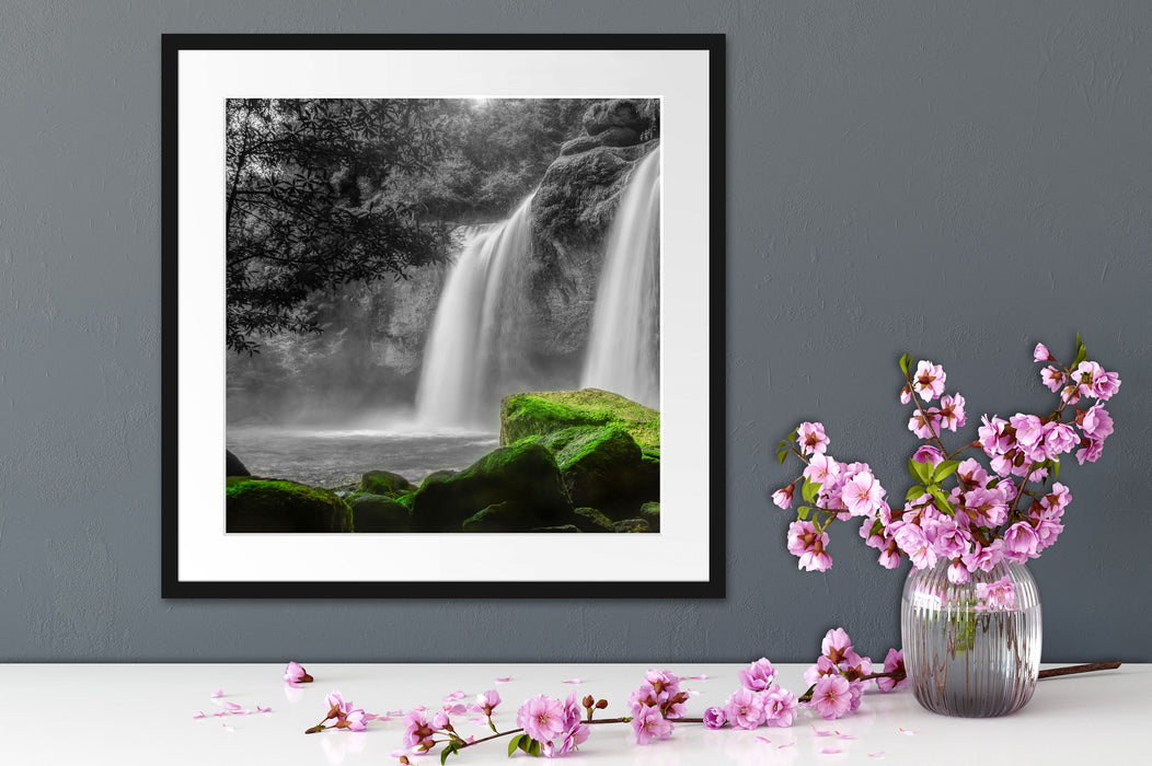 Wasserfall im Dschungel Quadratisch Passepartout Dekovorschlag