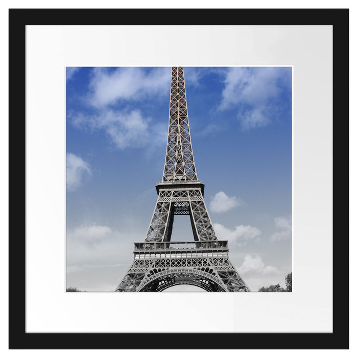Eifelturm mit Himmel Paris Passepartout Quadratisch 40x40