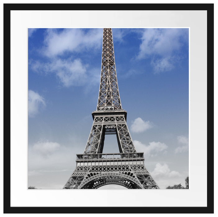 Eifelturm mit Himmel Paris Passepartout Quadratisch 55x55