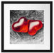 zwei Herzen in kleinem Nest Passepartout Quadratisch 40x40