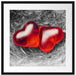zwei Herzen in kleinem Nest Passepartout Quadratisch 55x55