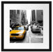 Gelbes Taxi in New York Passepartout Quadratisch 40x40