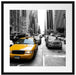 Gelbes Taxi in New York Passepartout Quadratisch 55x55