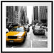 Gelbes Taxi in New York Passepartout Quadratisch 70x70