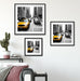 Gelbes Taxi in New York Quadratisch Passepartout Wohnzimmer