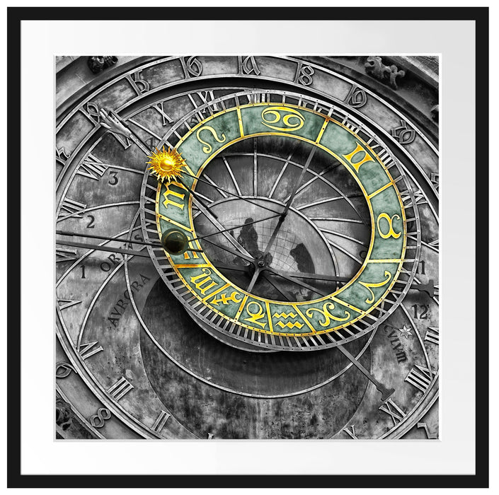 atronomische Uhr in Prag Passepartout Quadratisch 70x70