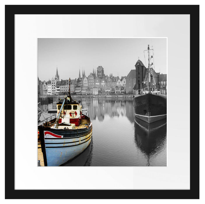 Hafen in Danzig - Polen Passepartout Quadratisch 40x40