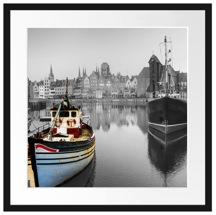 Hafen in Danzig - Polen Passepartout Quadratisch 55x55