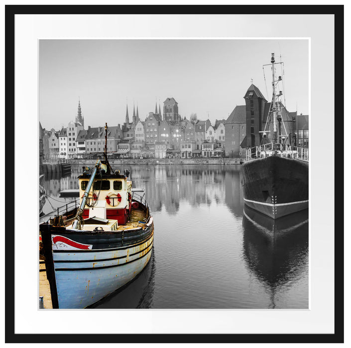 Hafen in Danzig - Polen Passepartout Quadratisch 70x70