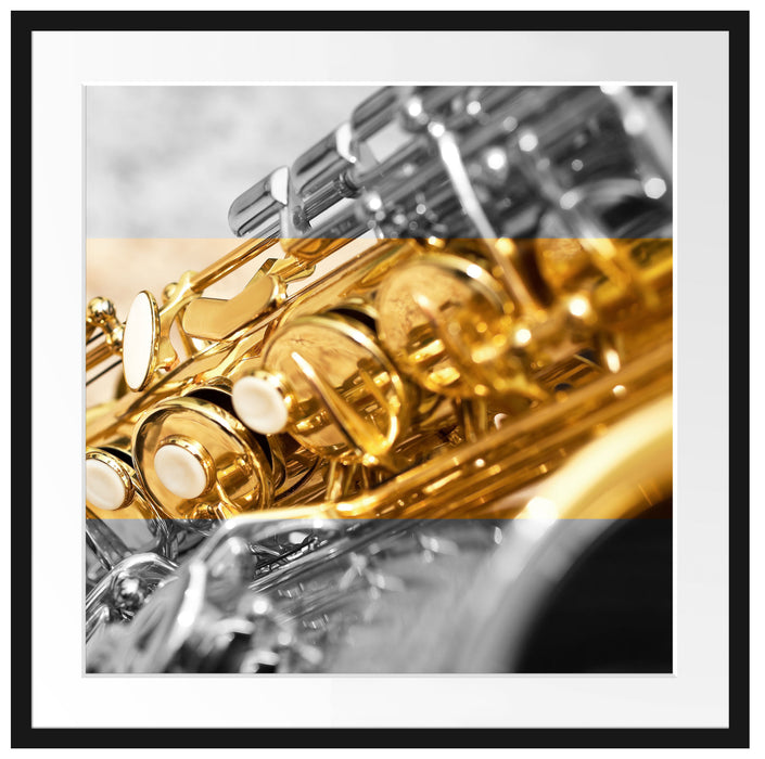 schimmerndes Saxophon Passepartout Quadratisch 70x70
