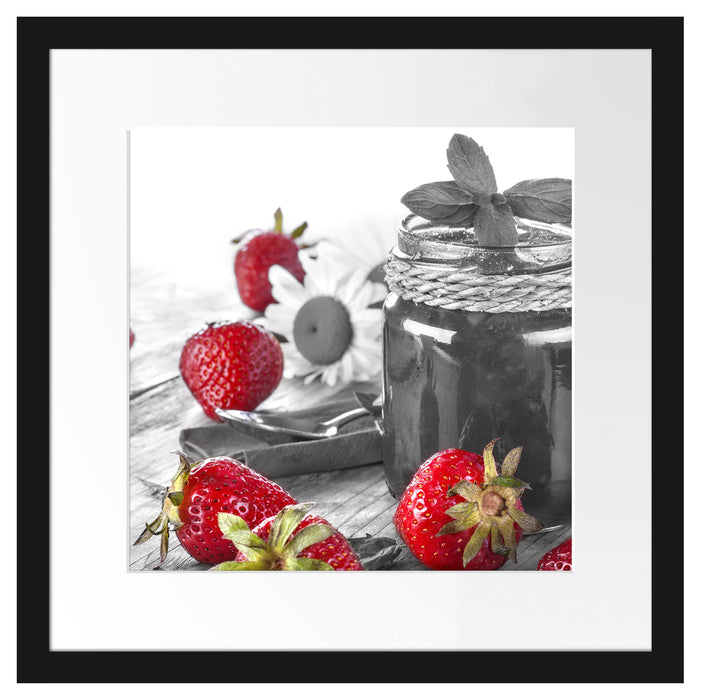 Erdbeeren Marmelade Passepartout Quadratisch 40x40