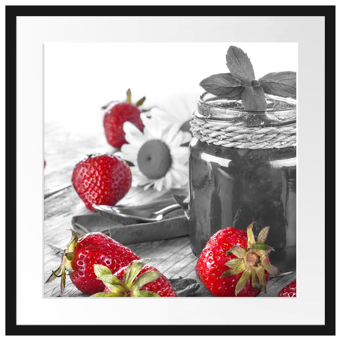 Erdbeeren Marmelade Passepartout Quadratisch 55x55