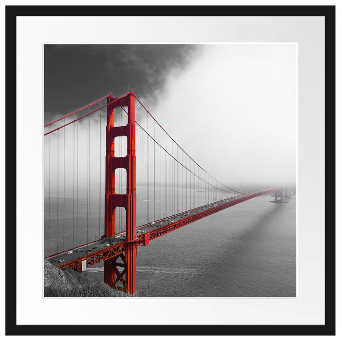 Golden Gate Bridge USA Passepartout Quadratisch 55x55