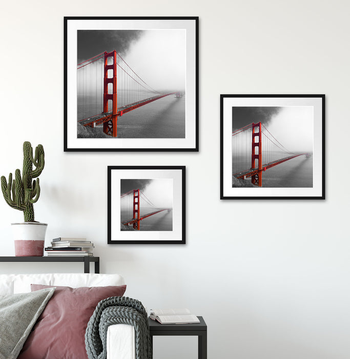 Golden Gate Bridge USA Quadratisch Passepartout Wohnzimmer