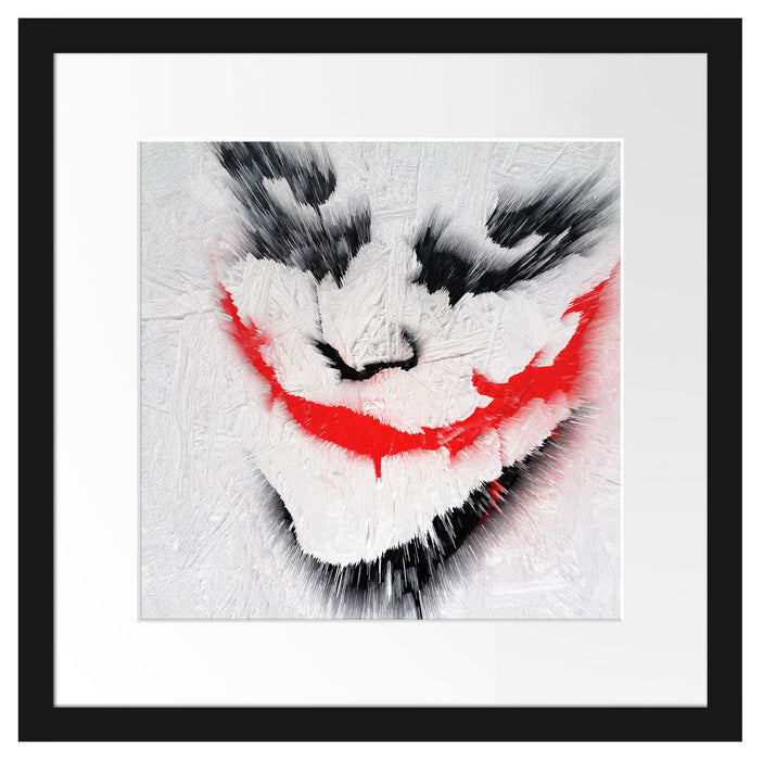 Joker Gesicht auf Spanplatte Passepartout Quadratisch 40x40