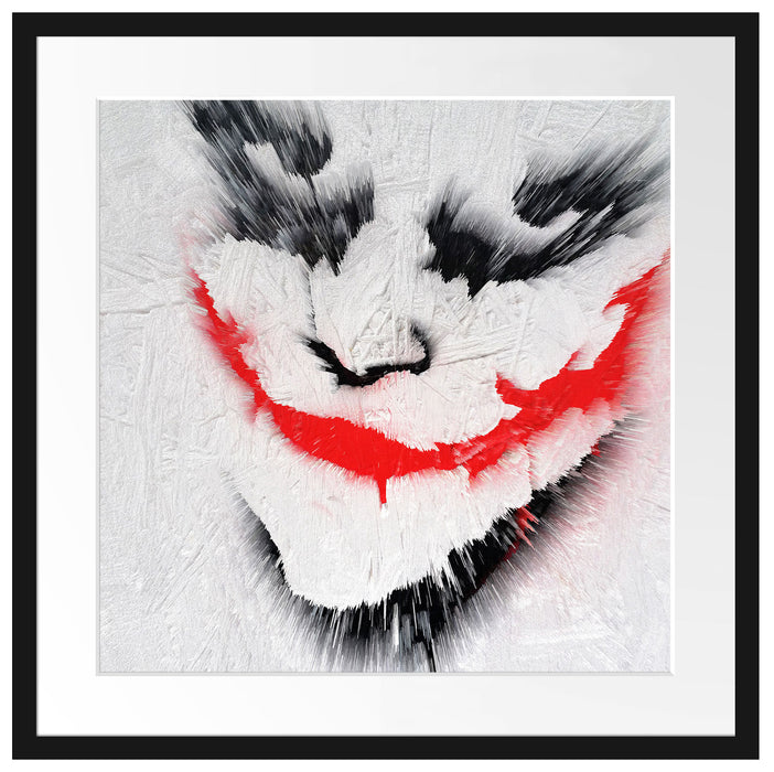 Joker Gesicht auf Spanplatte Passepartout Quadratisch 55x55