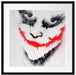 Joker Gesicht auf Spanplatte Passepartout Quadratisch 55x55