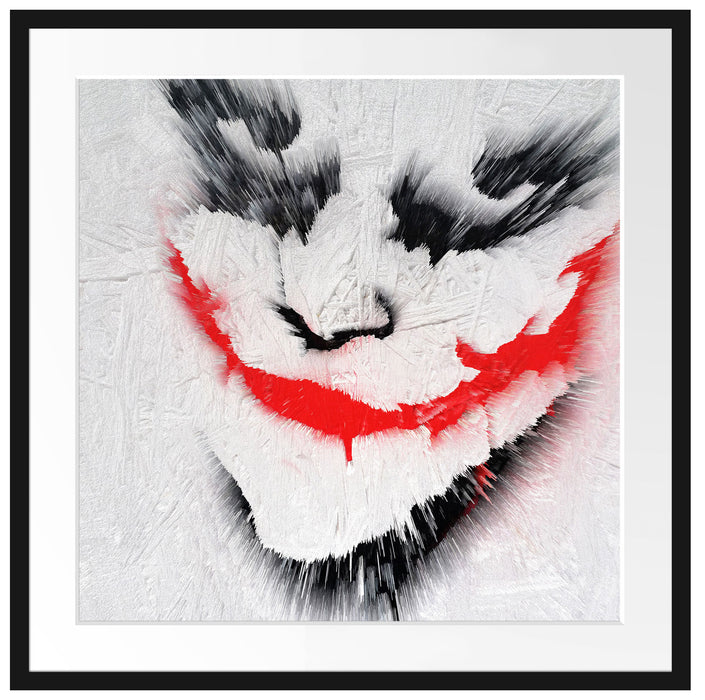 Joker Gesicht auf Spanplatte Passepartout Quadratisch 70x70