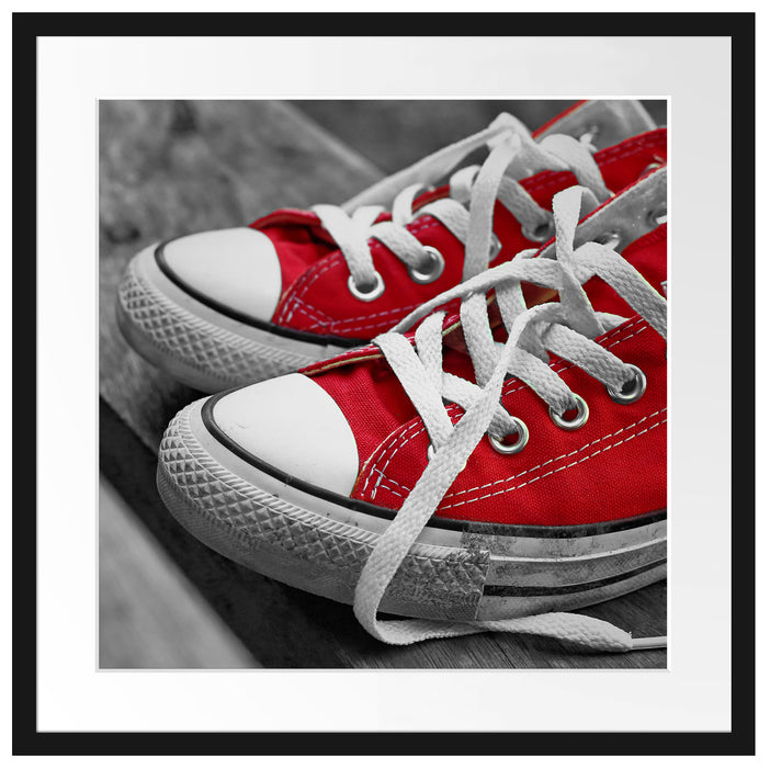 Coole Rote Schuhe Passepartout Quadratisch 55x55