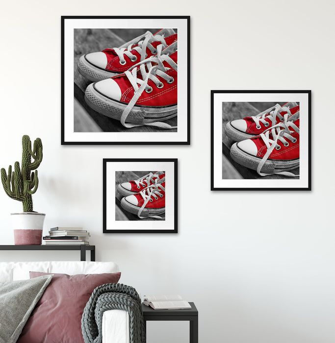 Coole Rote Schuhe Quadratisch Passepartout Wohnzimmer