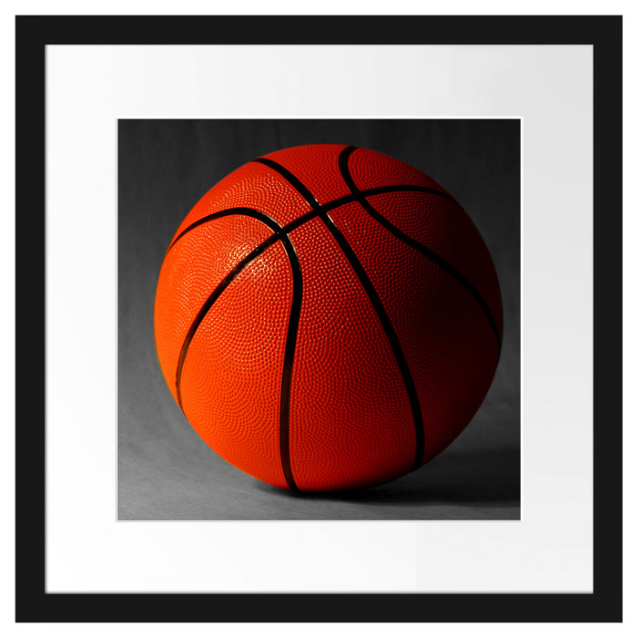 Basketball schwarzer Hintergrund Passepartout Quadratisch 40x40