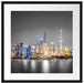 Shanghai Skyline bei Nacht Passepartout Quadratisch 55x55