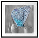 wunderschöner blauer Schmetterling Passepartout Quadratisch 55x55