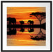 Afrika Elefant in Sonnenschein Passepartout Quadratisch 55x55