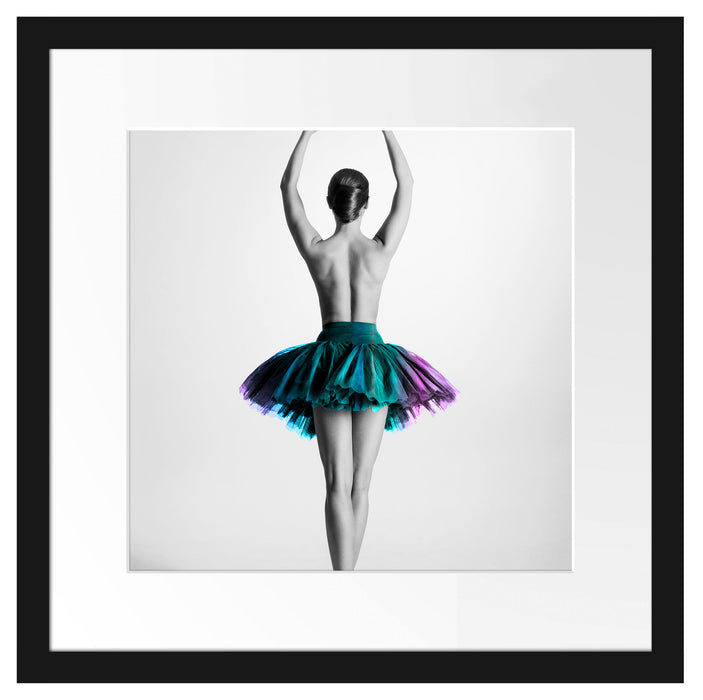 anmutige Ballerina im Tütü Passepartout Quadratisch 40x40