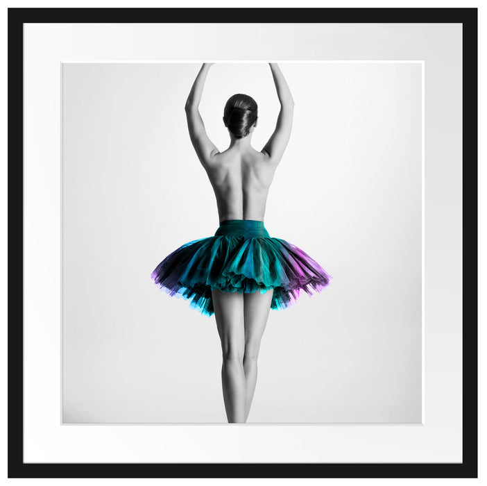 anmutige Ballerina im Tütü Passepartout Quadratisch 55x55