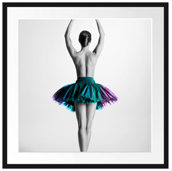 anmutige Ballerina im Tütü Passepartout Quadratisch 70x70