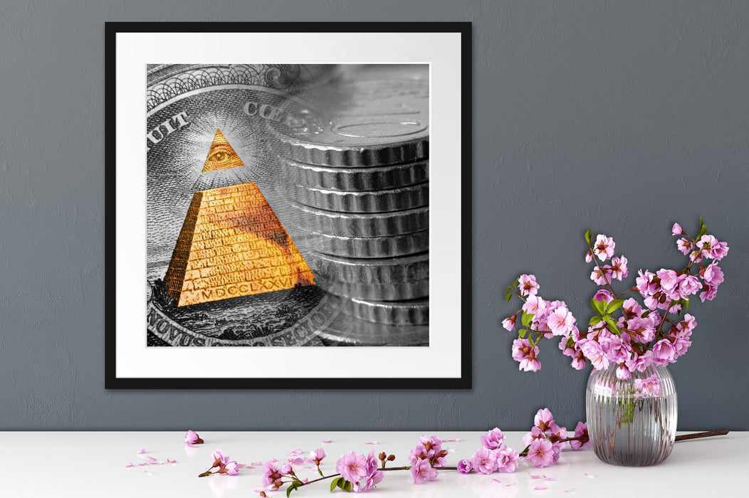 Illuminati Pyramide Dollar Quadratisch Passepartout Dekovorschlag