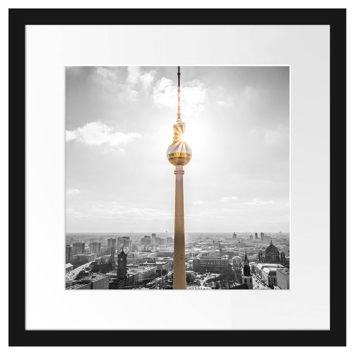 Berliner Fernsehturm Passepartout Quadratisch 40x40