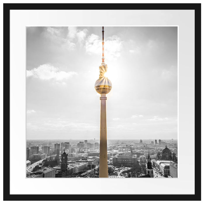 Berliner Fernsehturm Passepartout Quadratisch 55x55