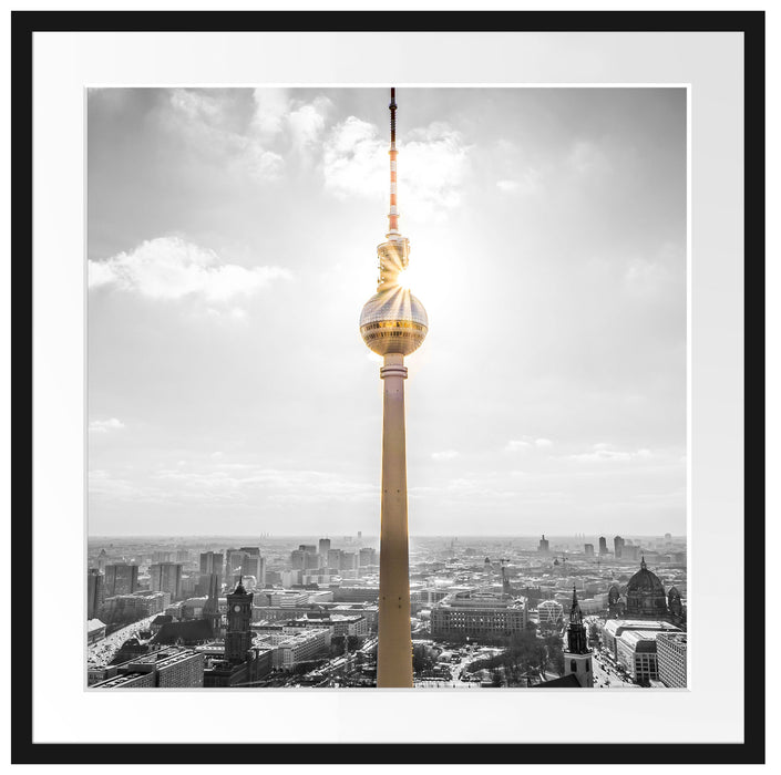 Berliner Fernsehturm Passepartout Quadratisch 70x70