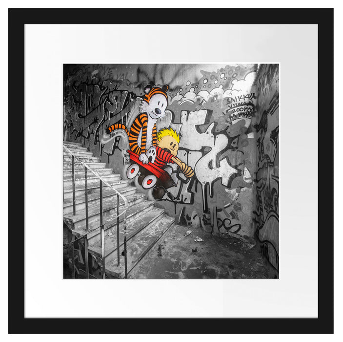 Tiger Grafitti in Berlin Passepartout Quadratisch 40x40