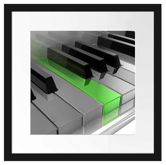 Piano green Klaviertasten Passepartout Quadratisch 40x40