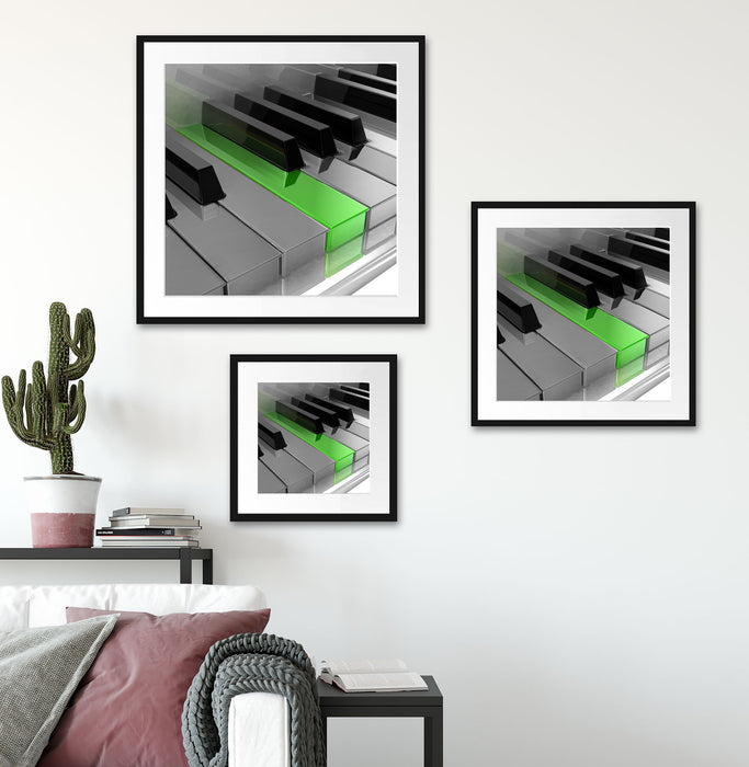 Piano green Klaviertasten Quadratisch Passepartout Wohnzimmer