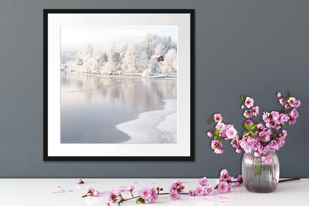 Winterlandschaft Wald Schnee Quadratisch Passepartout Dekovorschlag